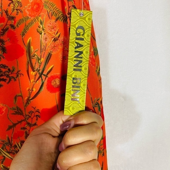 NWT Gianni Bini Candance print peach midi floral skirt size 4 - Picture 6 of 6